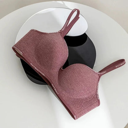 Women Sexy Bras Padded Push Up Bralette Female Adjustable Comfortable Underwear Ladies Letter Straps Brassiere Wireless Soft - ZOOMNSTORE