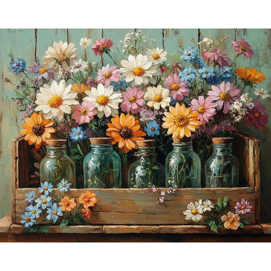 Painting by Numbers Kit for Adults - Modern Floral Art for Home Décor - ZOOMNSTORE