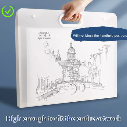 Painting Paper Storage Bag – Waterproof Portable Drawing Bag with 4 Layers Organizer - ZOOMNSTORE