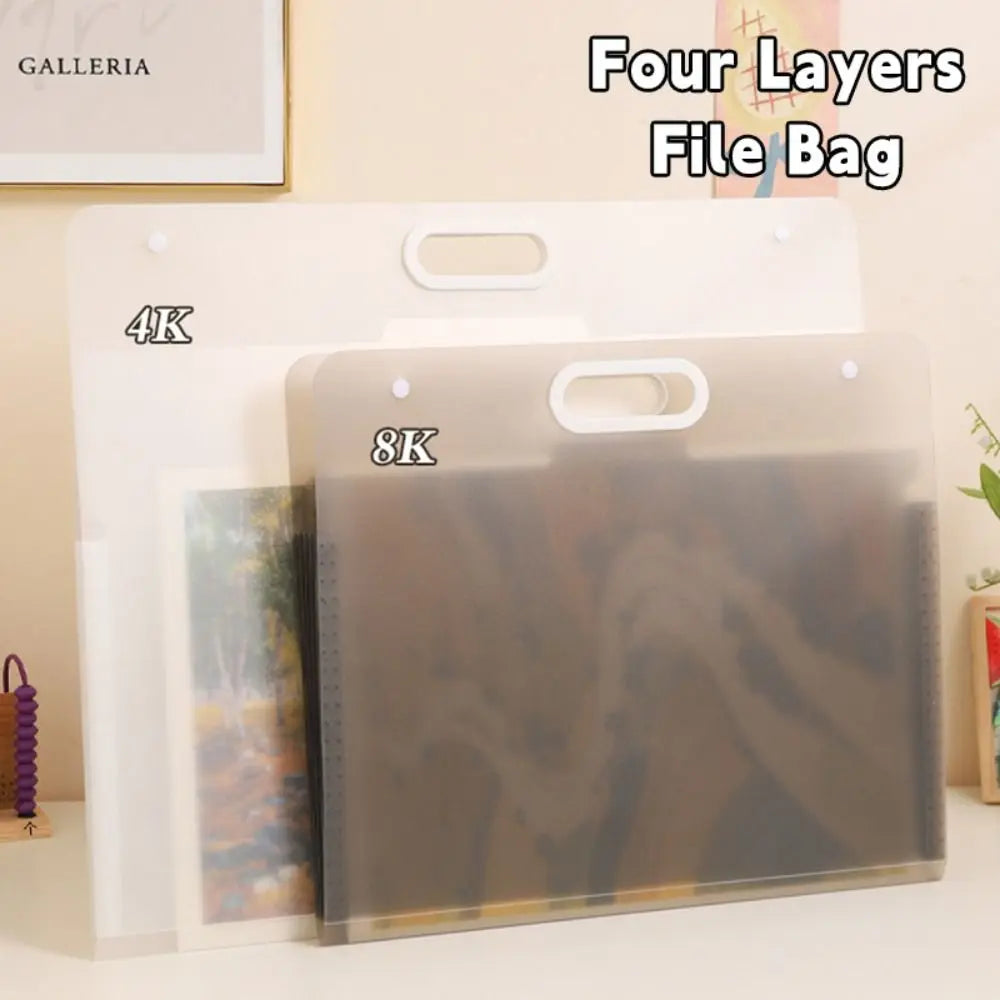 Painting Paper Storage Bag – Waterproof Portable Drawing Bag with 4 Layers Organizer - ZOOMNSTORE