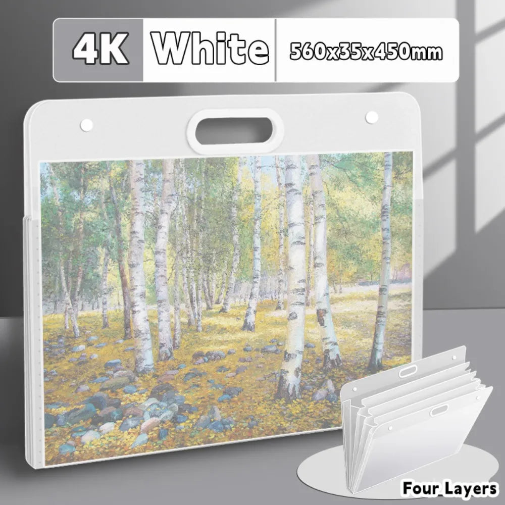 Painting Paper Storage Bag – Waterproof Portable Drawing Bag with 4 Layers Organizer - ZOOMNSTORE