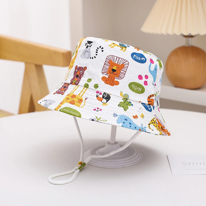 New Panama Summer Baby Sun Hat for Girls and Boys Beach Sun Cap Cartoon Autumn Kids Fisherman's Cap Outdoor Baby Bucket Hat - ZOOMNSTORE