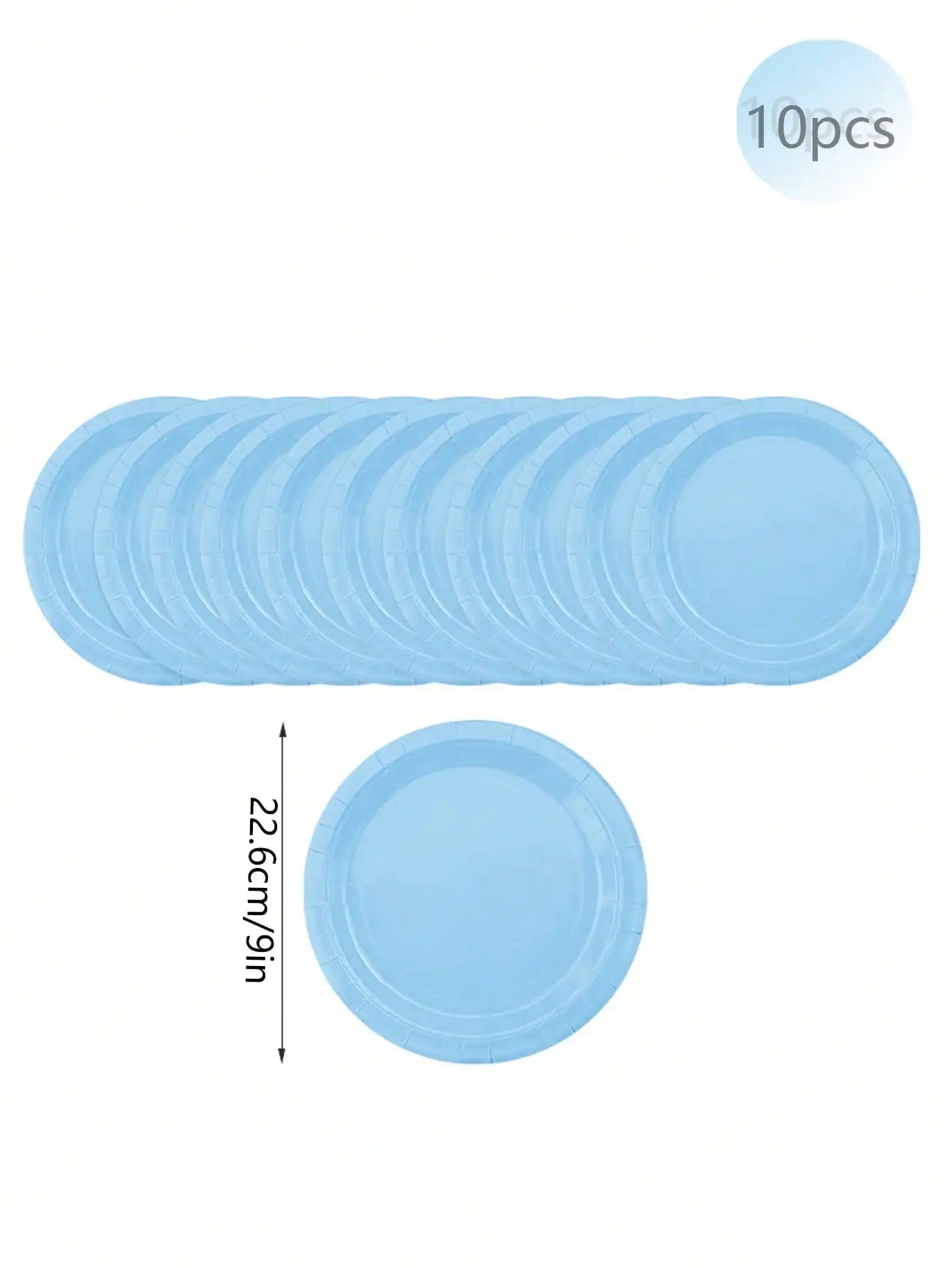Sky Blue Party Supplies Set - Disposable Plates Spoons Forks Knives - ZOOMNSTORE
