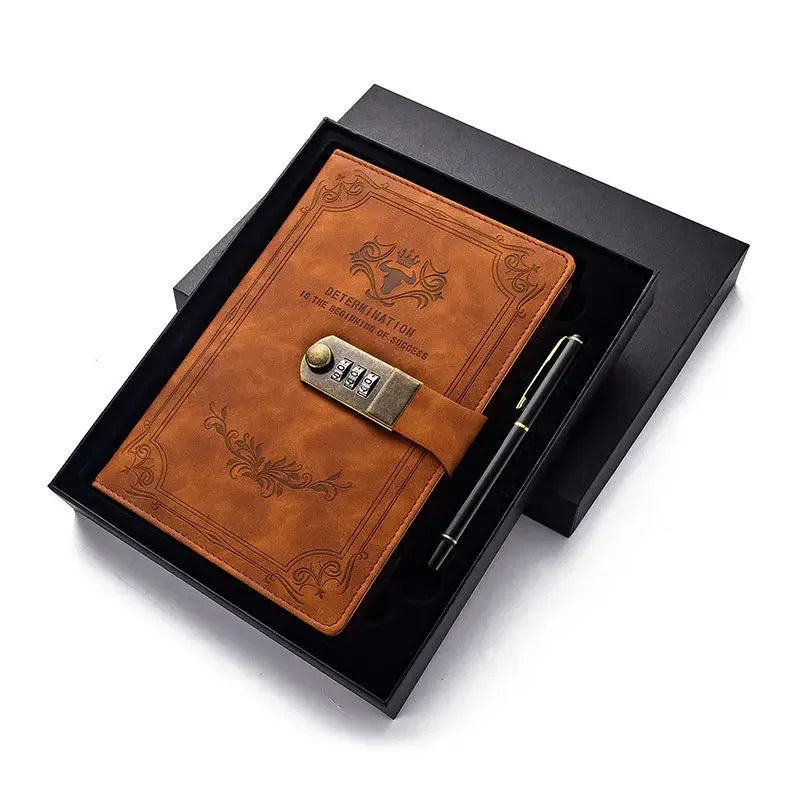 Retro Password Book with Lock - 200 Pages Diary Notebook for Students - ZOOMNSTORE