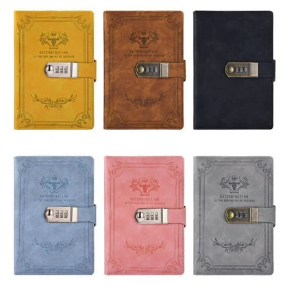 Retro Password Book with Lock - 200 Pages Diary Notebook for Students - ZOOMNSTORE