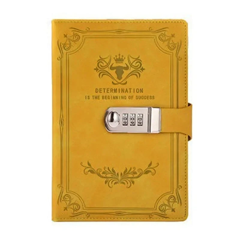 Retro Password Book with Lock - 200 Pages Diary Notebook for Students - ZOOMNSTORE