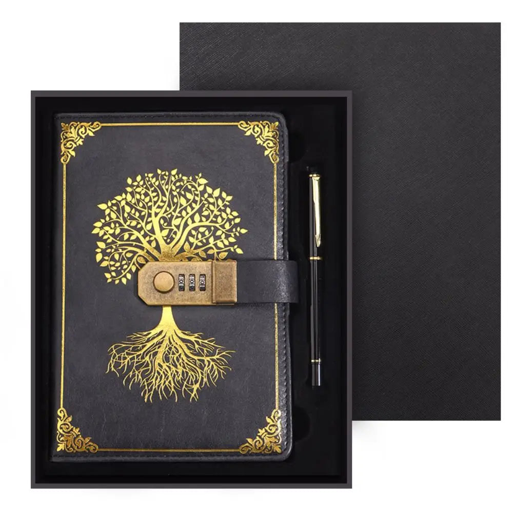 Retro A5 Password Notebook - Lockable Diary for Students  Travelers 200 Pages - ZOOMNSTORE