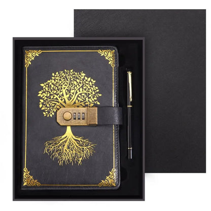 Retro A5 Password Notebook - Lockable Diary for Students  Travelers 200 Pages - ZOOMNSTORE