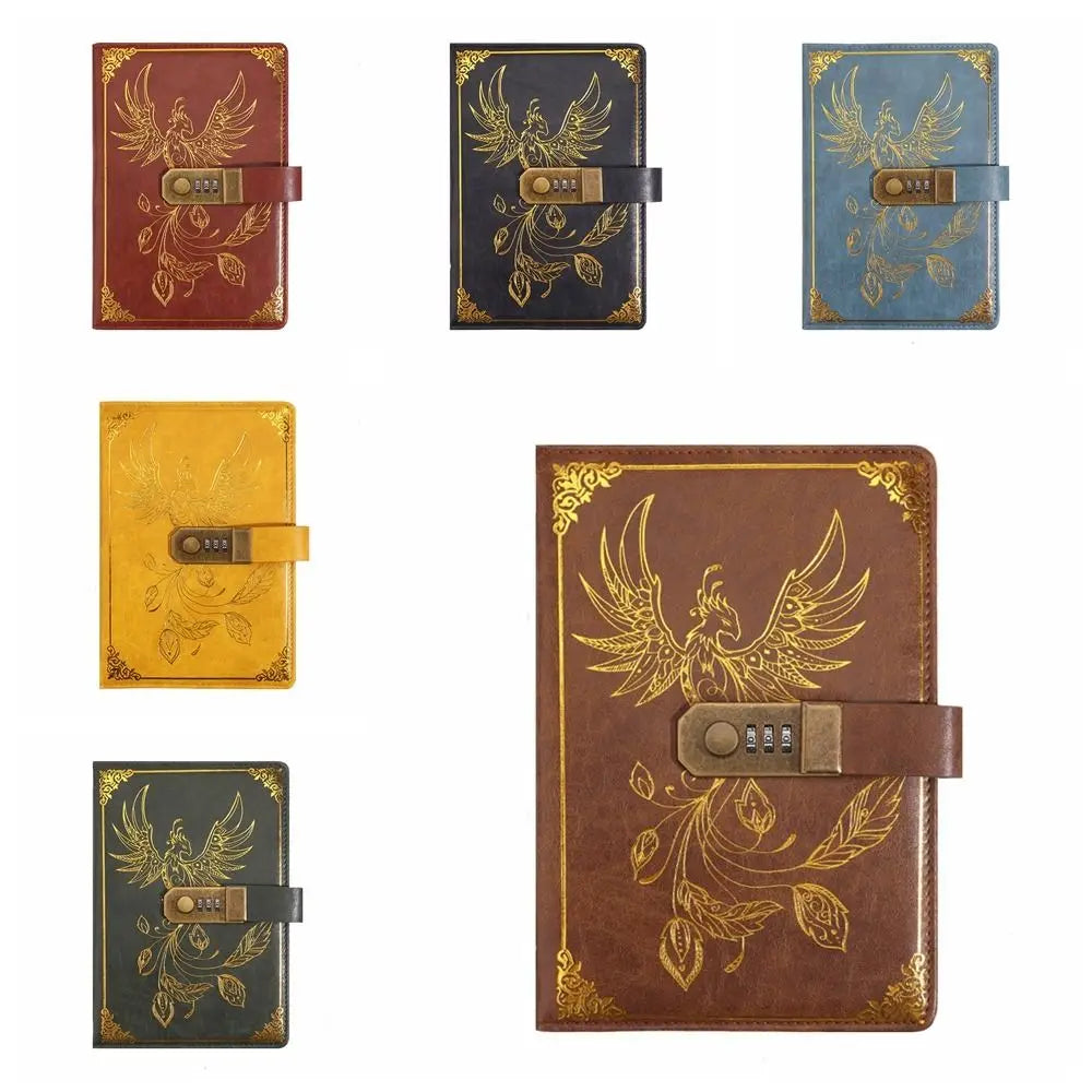 Retro A5 Password Notebook - Lockable Diary for Students  Travelers 200 Pages - ZOOMNSTORE