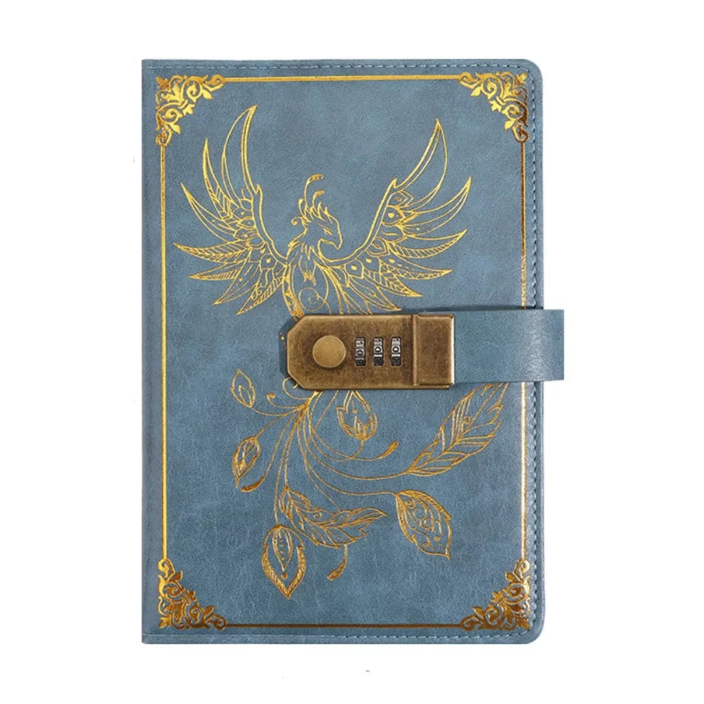 Retro A5 Password Notebook - Lockable Diary for Students  Travelers 200 Pages - ZOOMNSTORE