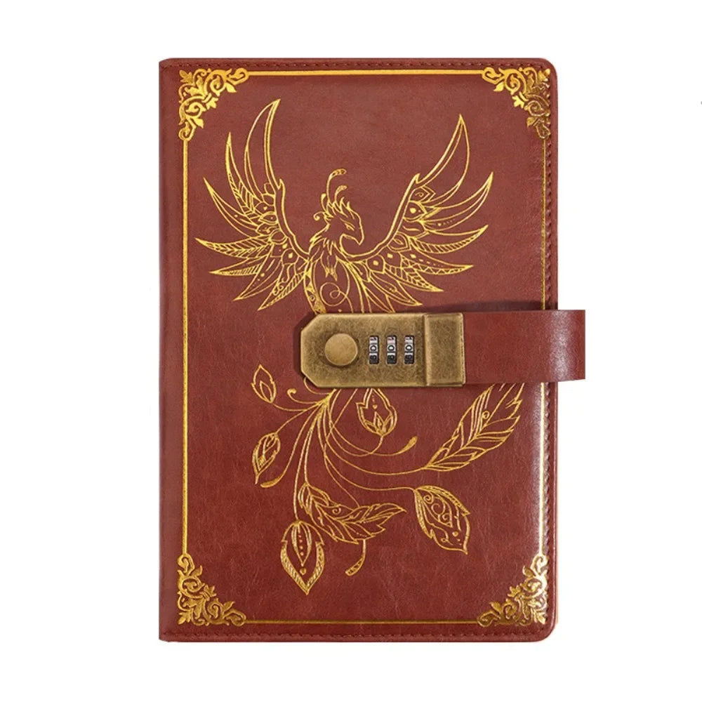 Retro A5 Password Notebook - Lockable Diary for Students  Travelers 200 Pages - ZOOMNSTORE