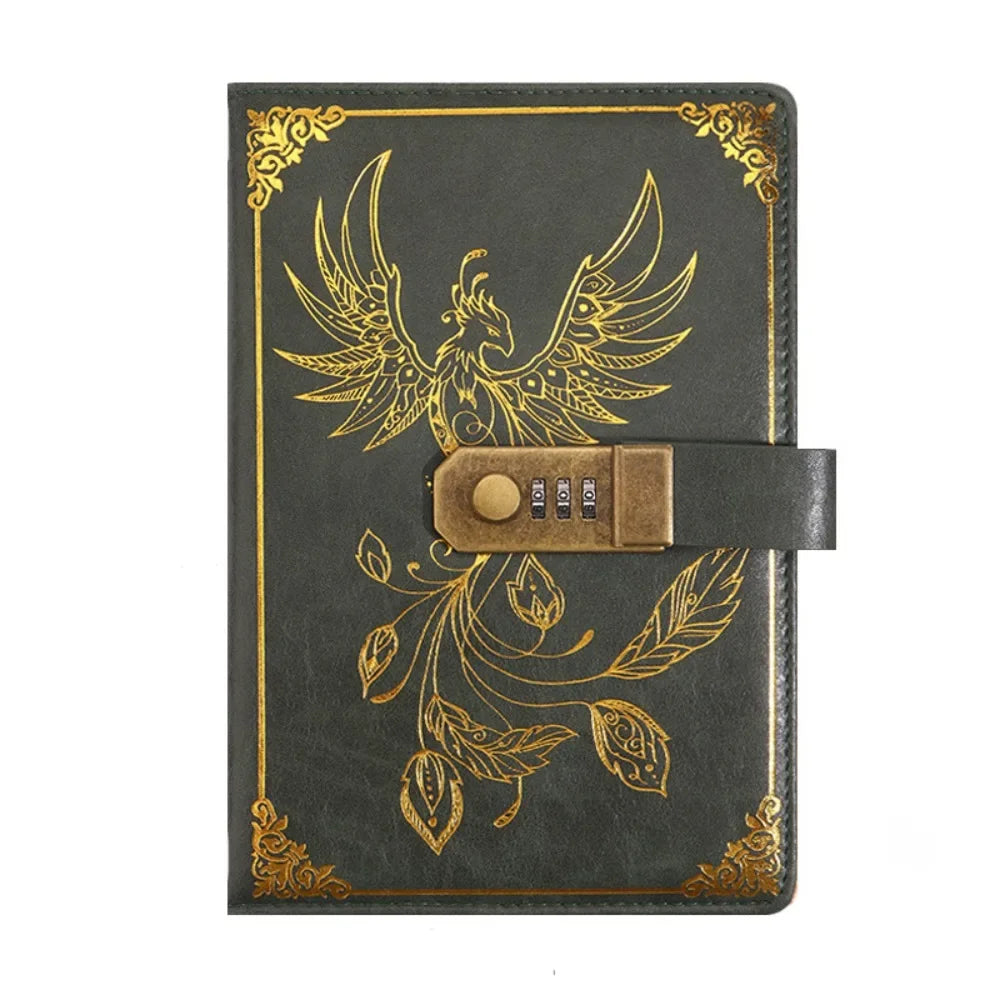 Retro A5 Password Notebook - Lockable Diary for Students  Travelers 200 Pages - ZOOMNSTORE