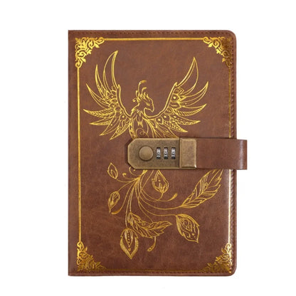 Retro A5 Password Notebook - Lockable Diary for Students  Travelers 200 Pages - ZOOMNSTORE