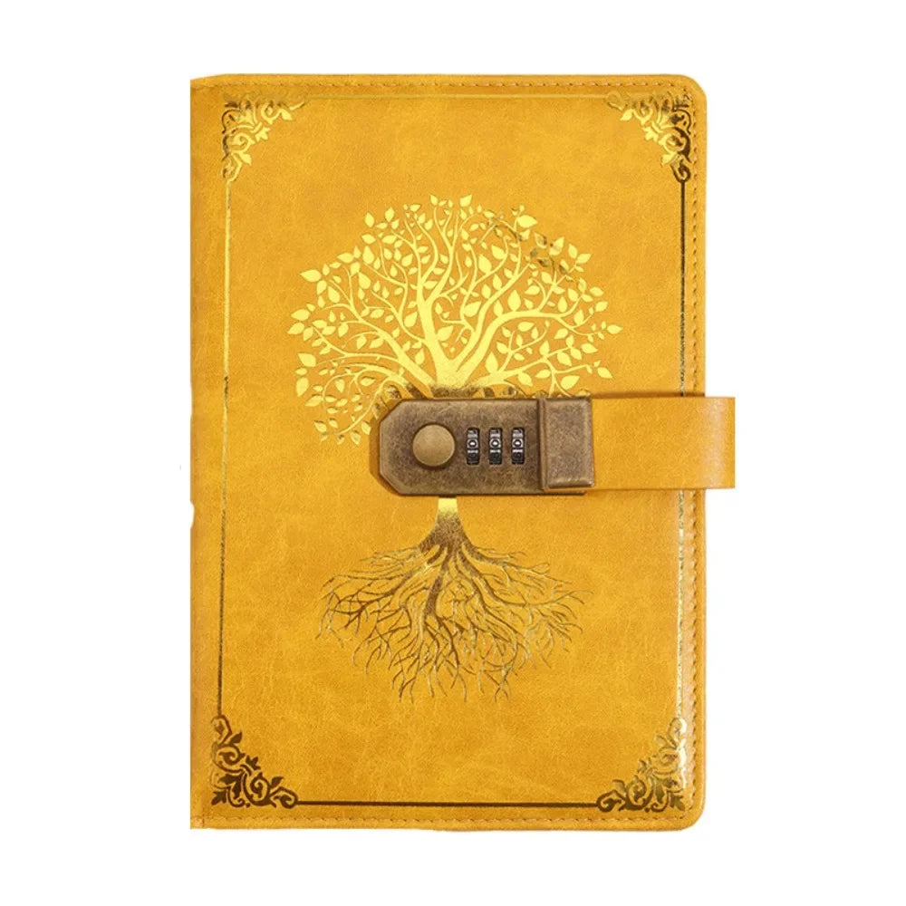 Retro A5 Password Notebook - Lockable Diary for Students  Travelers 200 Pages - ZOOMNSTORE