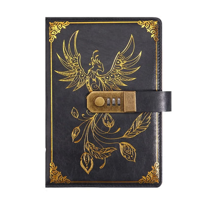 Retro A5 Password Notebook - Lockable Diary for Students  Travelers 200 Pages - ZOOMNSTORE