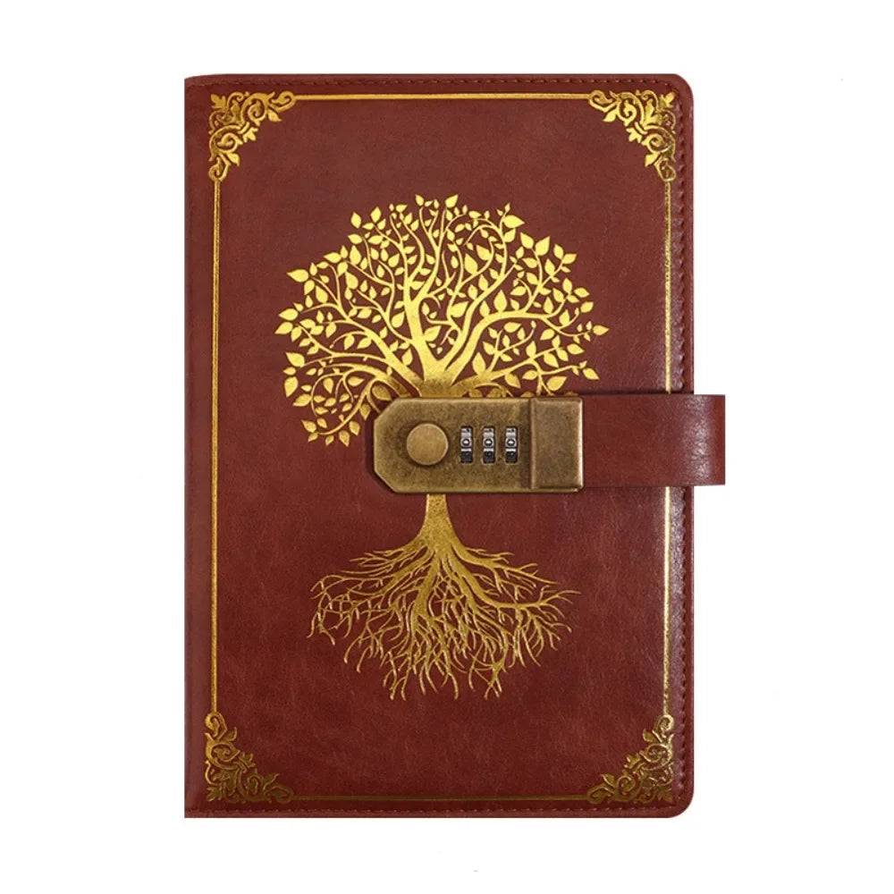 Retro A5 Password Notebook - Lockable Diary for Students  Travelers 200 Pages - ZOOMNSTORE