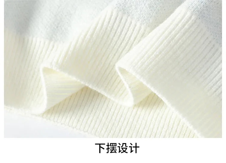 Patchwork Knitted Sweater - Men's Autumn Casual Streetwear Warm Pullover - ZOOMNSTORE