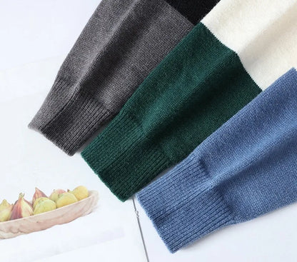 Patchwork Knitted Sweater - Men's Autumn Casual Streetwear Warm Pullover - ZOOMNSTORE