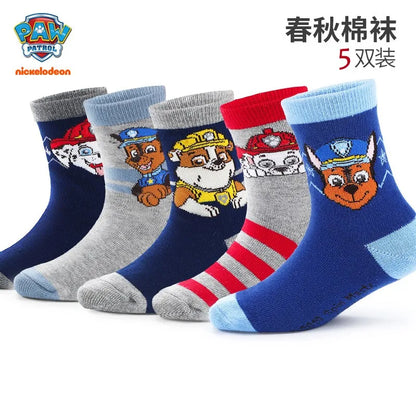 5 Pairs /Lot Genuine Paw Patrol Chase Skye Ryder Baby Boys Girls Soft Colorful Socks For Kids Breathable Toddler Warm Socks - ZOOMNSTORE