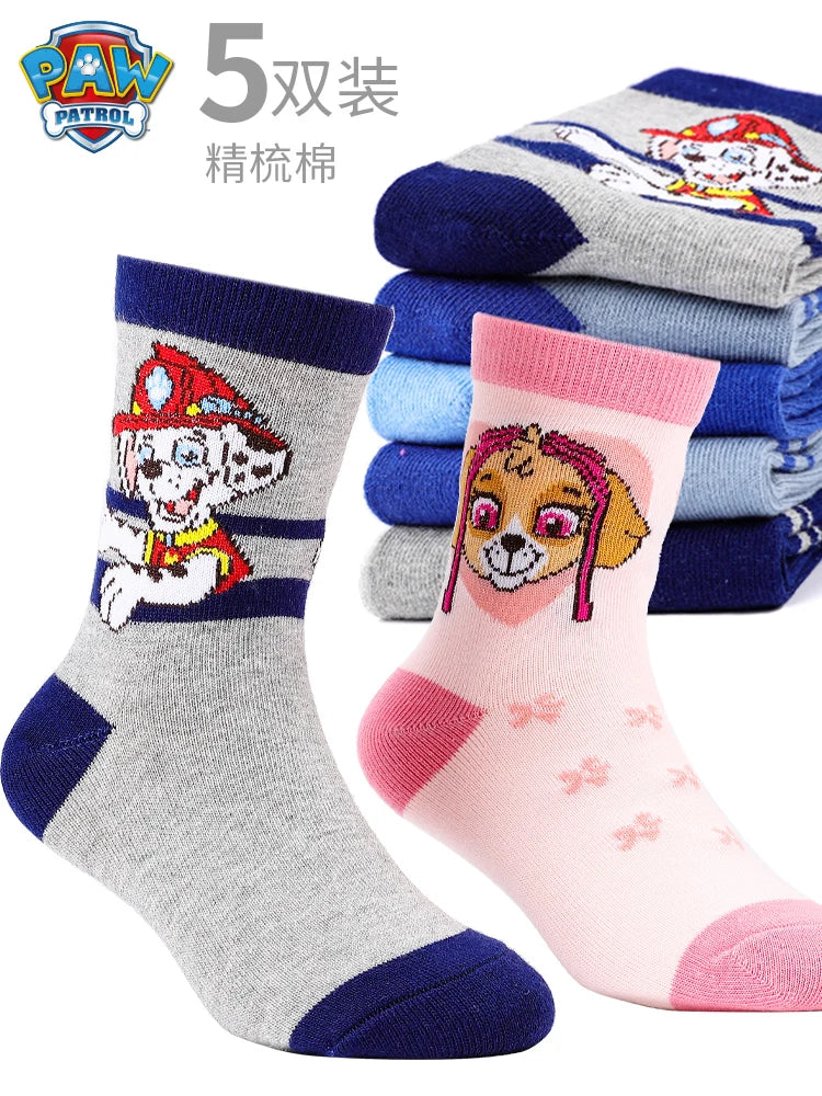 5 Pairs /Lot Genuine Paw Patrol Chase Skye Ryder Baby Boys Girls Soft Colorful Socks For Kids Breathable Toddler Warm Socks - ZOOMNSTORE