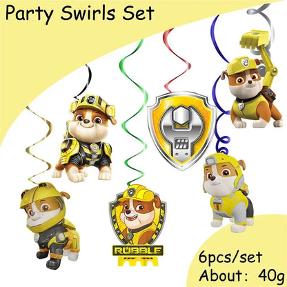 Paw Patrol Birthday Party Supplies - Rubble Tableware Set - ZOOMNSTORE