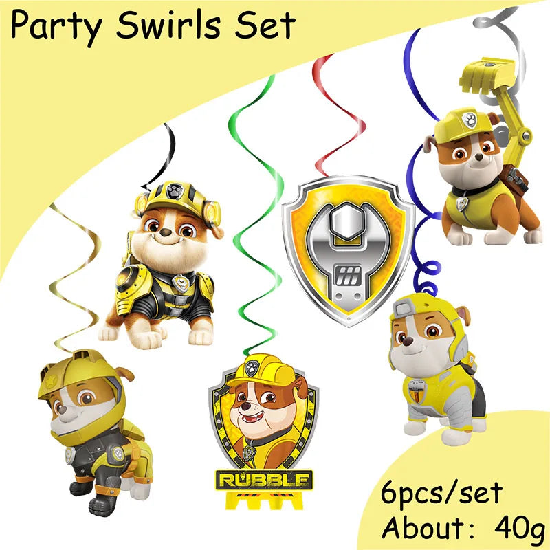Paw Patrol Birthday Party Supplies - Rubble Tableware Set - ZOOMNSTORE