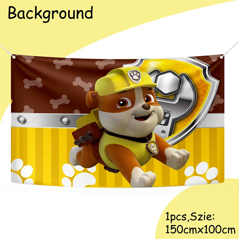 Paw Patrol Birthday Party Supplies - Rubble Tableware Set - ZOOMNSTORE