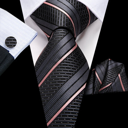 Peacock Blue Silk Wedding Tie Set - Mens Designer Tie with Hanky  Cufflinks - ZOOMNSTORE