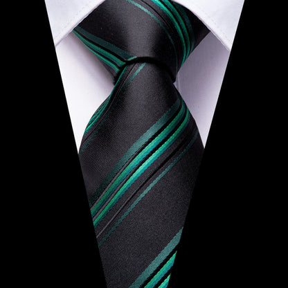 Peacock Blue Silk Wedding Tie Set - Mens Designer Tie with Hanky  Cufflinks - ZOOMNSTORE