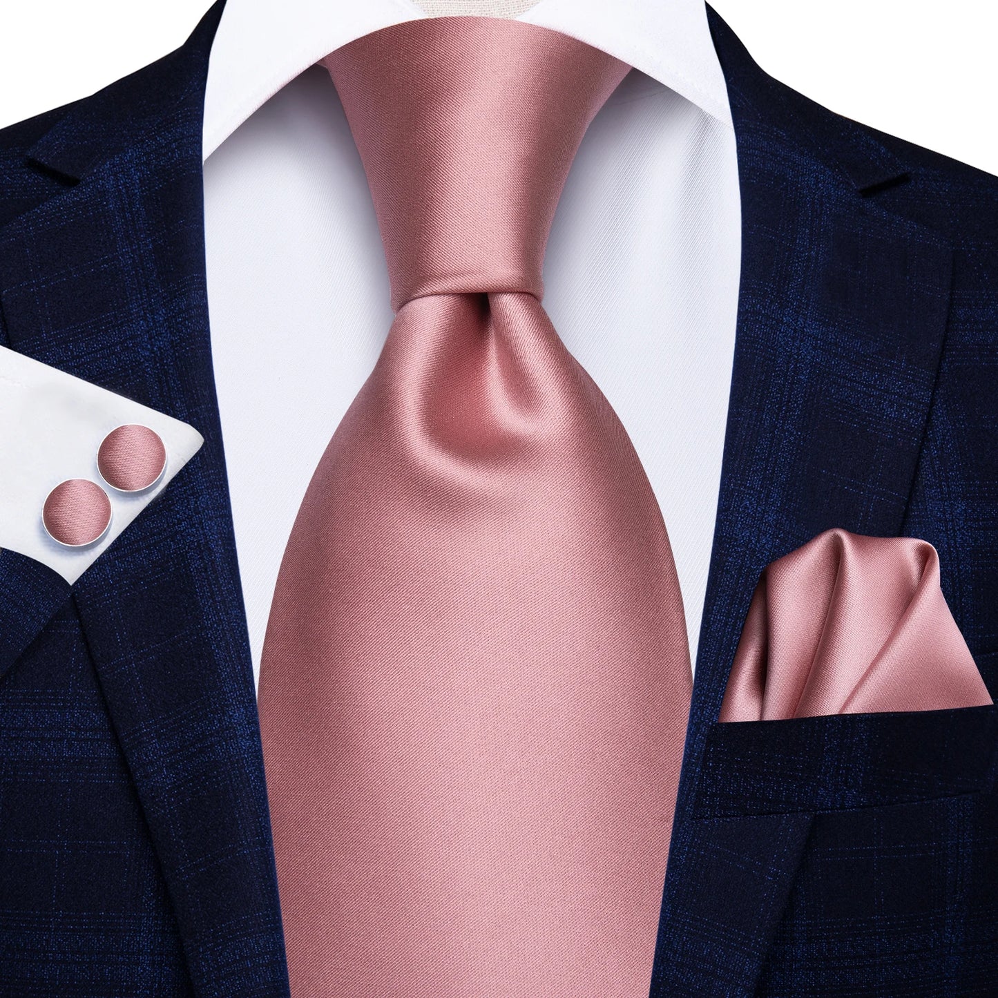 Peacock Blue Silk Wedding Tie Set - Mens Designer Tie with Hanky  Cufflinks - ZOOMNSTORE
