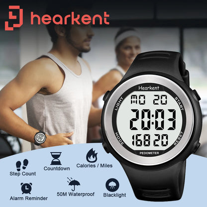 Pedometer Watch Waterproof - Digital Sport Watch With Step Counter & Calorie Tracker - ZOOMNSTORE