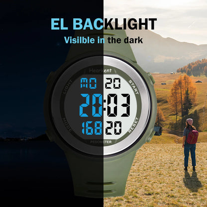 Pedometer Watch Waterproof - Digital Sport Watch With Step Counter & Calorie Tracker - ZOOMNSTORE