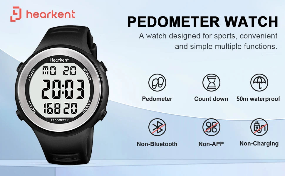 Pedometer Watch Waterproof - Digital Sport Watch With Step Counter & Calorie Tracker - ZOOMNSTORE