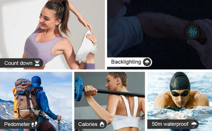 Pedometer Watch Waterproof - Digital Sport Watch With Step Counter & Calorie Tracker - ZOOMNSTORE