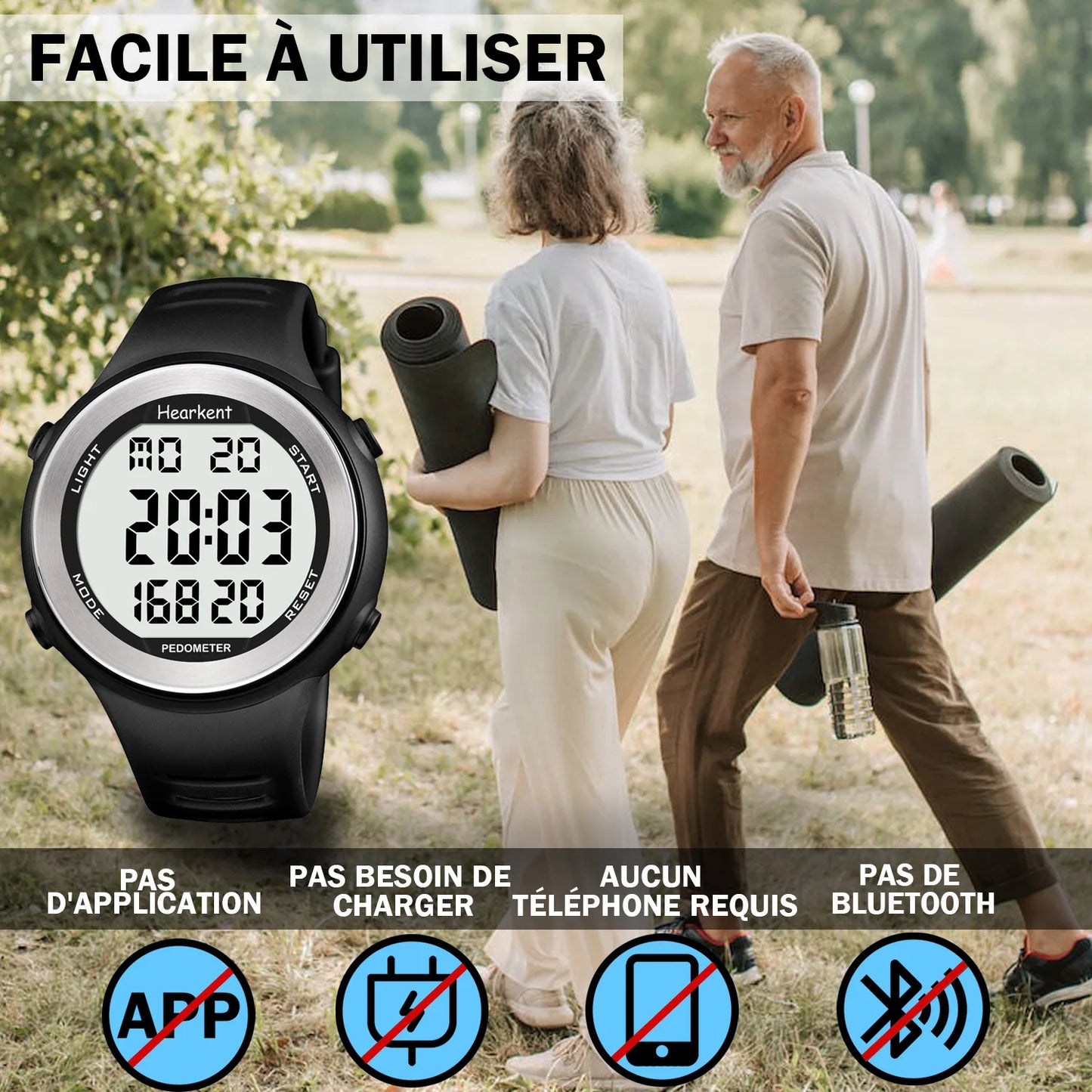 Pedometer Watch Waterproof - Digital Sport Watch With Step Counter & Calorie Tracker - ZOOMNSTORE