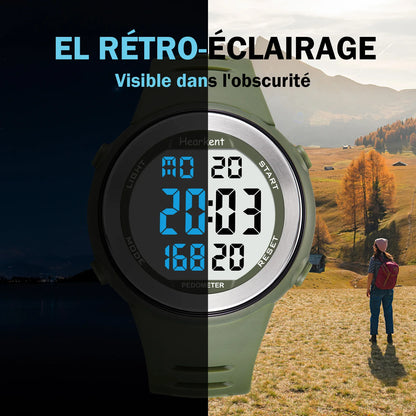 Pedometer Watch Waterproof - Digital Sport Watch With Step Counter & Calorie Tracker - ZOOMNSTORE