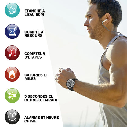 Pedometer Watch Waterproof - Digital Sport Watch With Step Counter & Calorie Tracker - ZOOMNSTORE