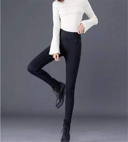 Pencil Jeans Women Spring Fall High Waist Skinny Denim Pants New Korean Casual Stretch Vaqueros Vintage Leggings Kot Pantolon - ZOOMNSTORE