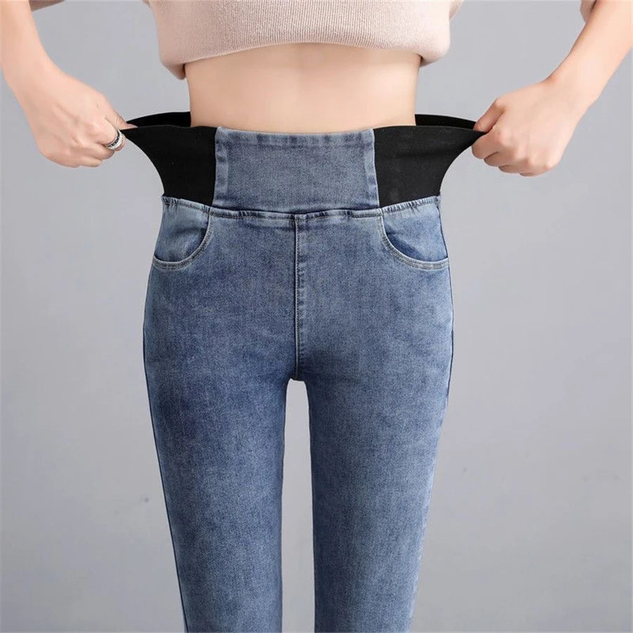 Pencil Jeans Women Spring Fall High Waist Skinny Denim Pants New Korean Casual Stretch Vaqueros Vintage Leggings Kot Pantolon - ZOOMNSTORE