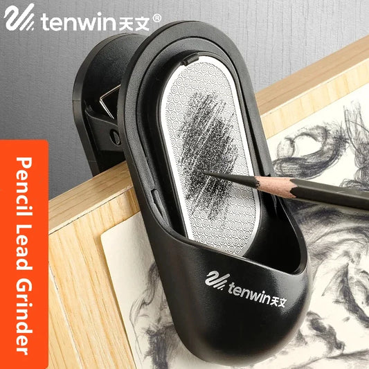 Tenwin Professional Pencil Lead Grinder & Spring Clip Folder - Charcoal & Sketch Pencil Sharpener for Artists - ZOOMNSTORE