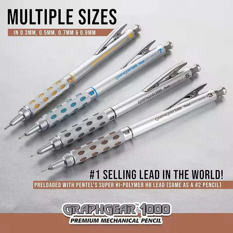 Pentel Graphgear 1000 Mechanical Pencil - Low Center of Gravity 03050709mm Art Supplies - ZOOMNSTORE