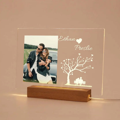 Personalized 3D Night Light - Custom Photo  Text Lamp Valentines Day Wedding Birthday Gift 7 Color Options - ZOOMNSTORE