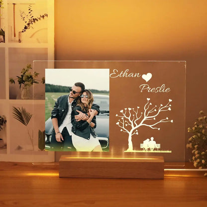 Personalized 3D Night Light - Custom Photo  Text Lamp Valentines Day Wedding Birthday Gift 7 Color Options - ZOOMNSTORE
