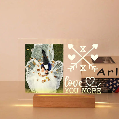 Personalized 3D Night Light - Custom Photo  Text Lamp Valentines Day Wedding Birthday Gift 7 Color Options - ZOOMNSTORE