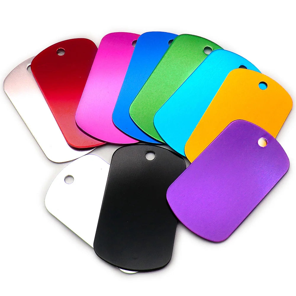Personalized Aluminum Pet ID Tags - Custom Engravable Name Plates 100pcs - ZOOMNSTORE