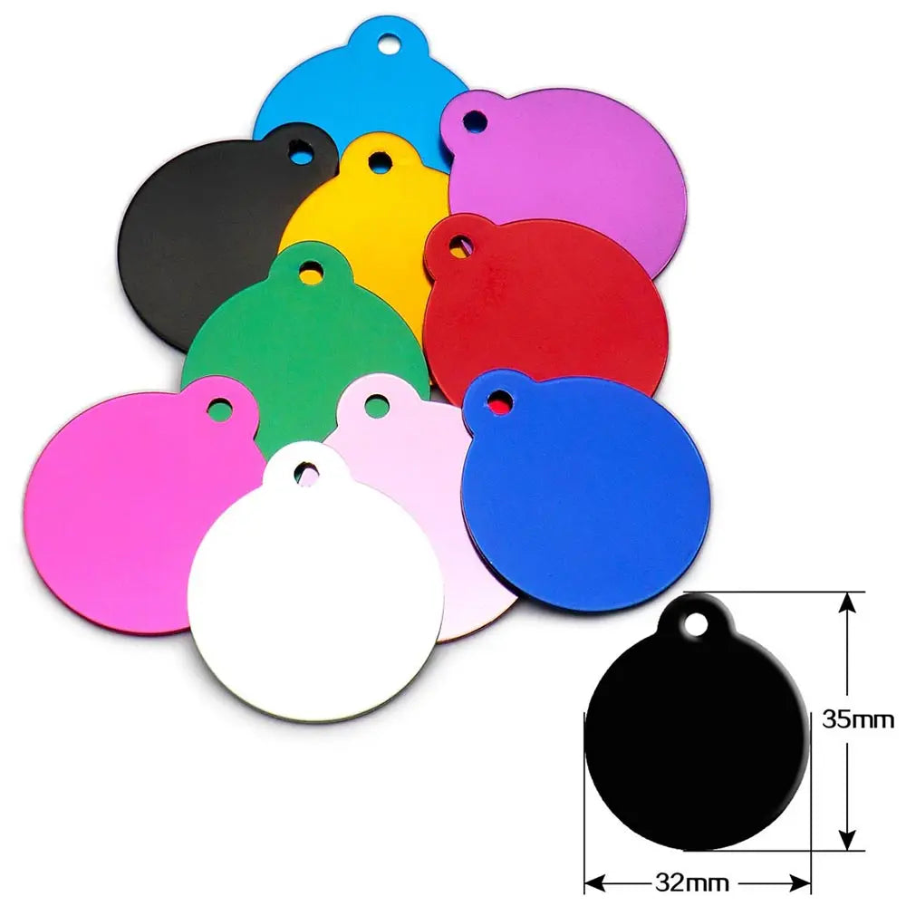 Personalized Aluminum Pet ID Tags - Custom Engravable Name Plates 100pcs - ZOOMNSTORE