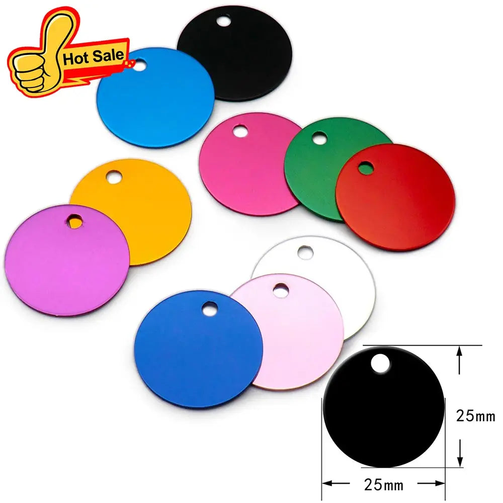 Personalized Aluminum Pet ID Tags - Custom Engravable Name Plates 100pcs - ZOOMNSTORE