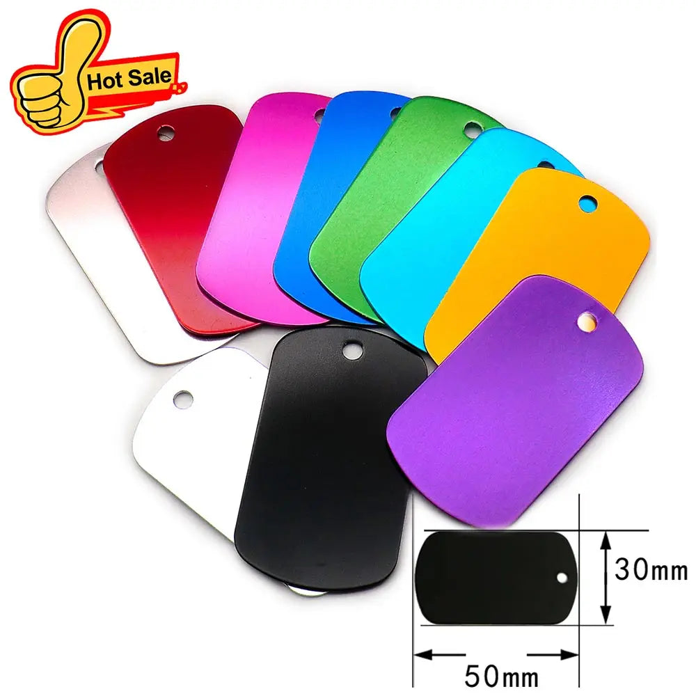 Personalized Aluminum Pet ID Tags - Custom Engravable Name Plates 100pcs - ZOOMNSTORE