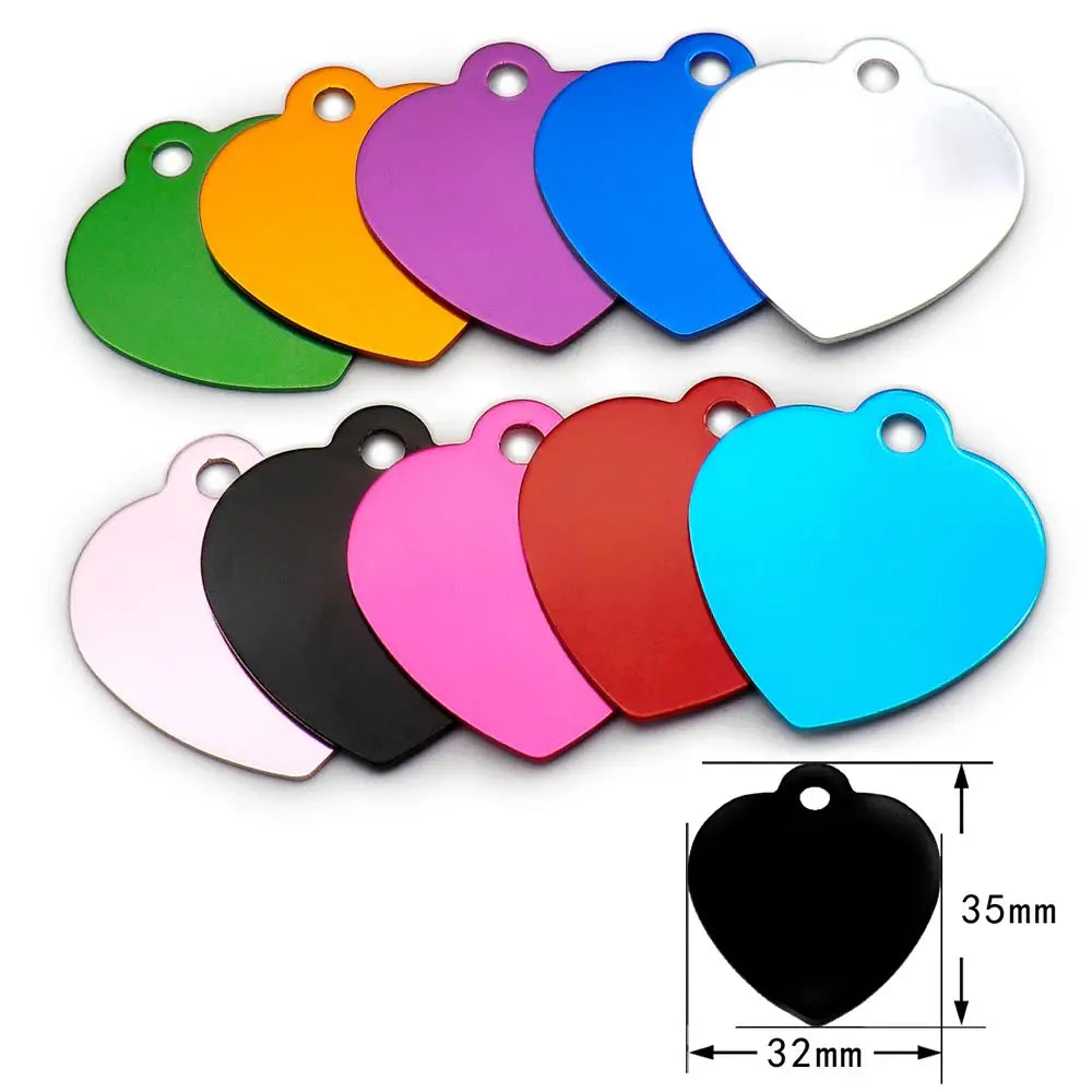 Personalized Aluminum Pet ID Tags - Custom Engravable Name Plates 100pcs - ZOOMNSTORE