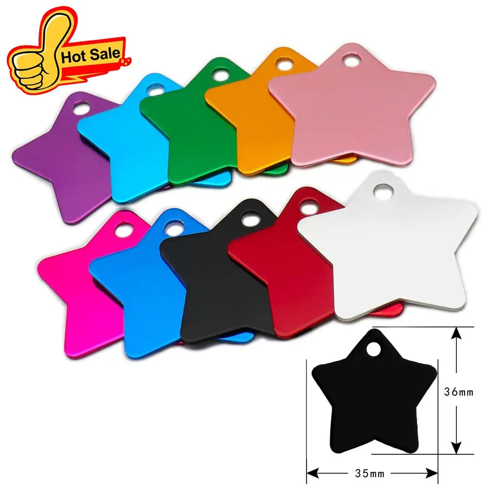 Personalized Aluminum Pet ID Tags - Custom Engravable Name Plates 100pcs - ZOOMNSTORE